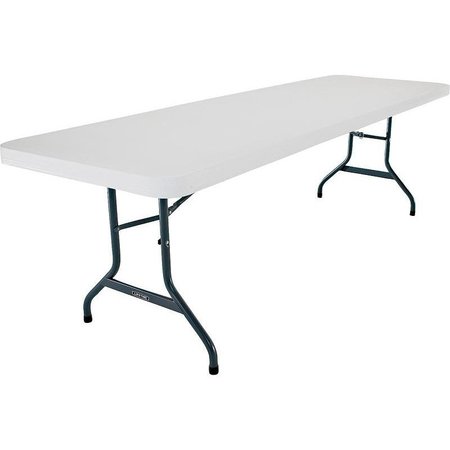 LIFETIME 2980 Folding Table, Steel Frame, Polyethylene Tabletop, GrayWhite 22980